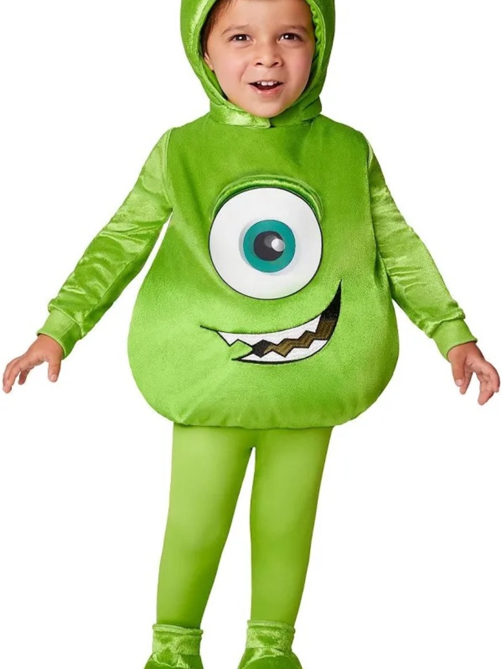 Disney Bright Green Mike Wazowski One-Eye Monster Kids Costume